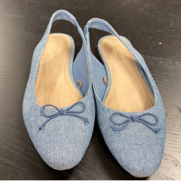 DENIM FLATS WITH BOW - Picture 2 of 3